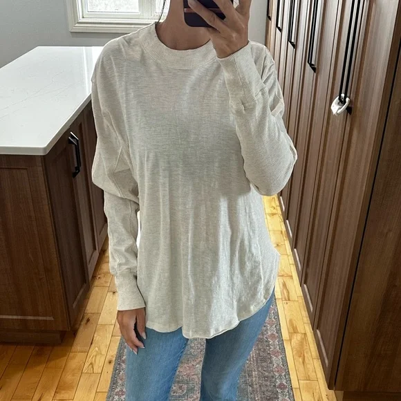 NWT: aerie long sleeve oversized boyfriend t shirt | xxs - Picture 7 of 9